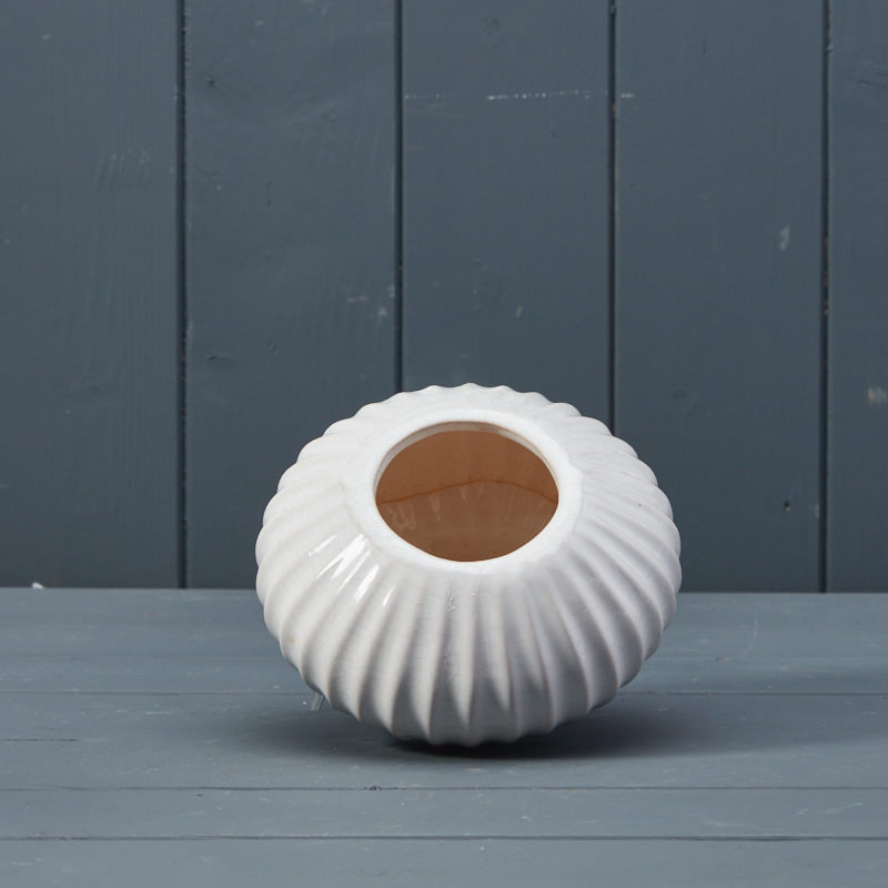 Ribbed White Sea Urchin Pot detail page